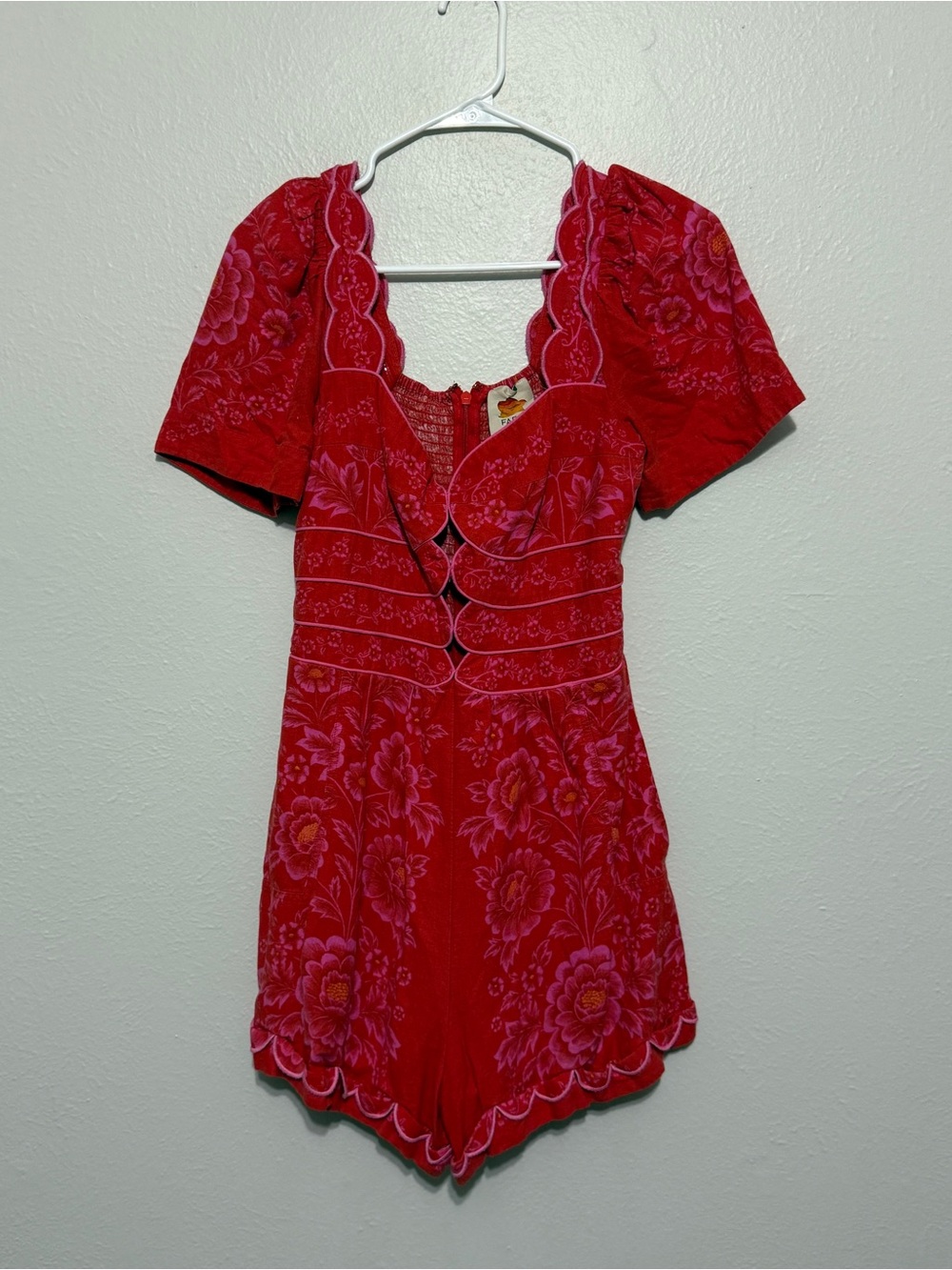 Farm Rio Red Olivia Cut Out Romper - Picture 6 of 13